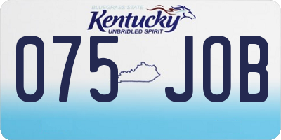 KY license plate 075JOB