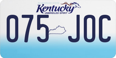 KY license plate 075JOC