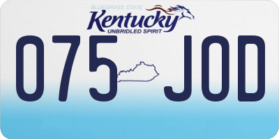 KY license plate 075JOD