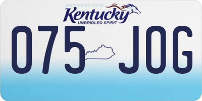 KY license plate 075JOG