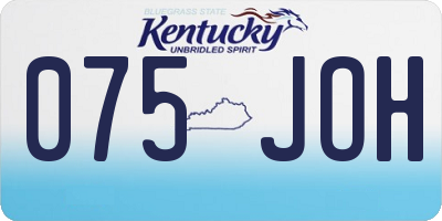 KY license plate 075JOH