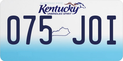 KY license plate 075JOI