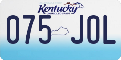 KY license plate 075JOL