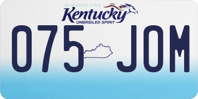 KY license plate 075JOM