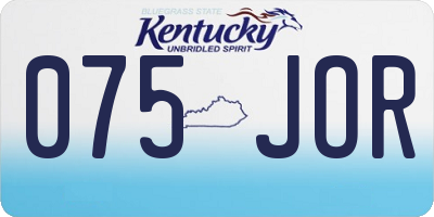 KY license plate 075JOR