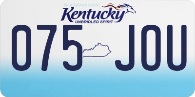 KY license plate 075JOU