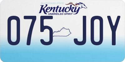 KY license plate 075JOY