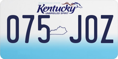KY license plate 075JOZ
