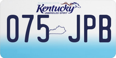 KY license plate 075JPB