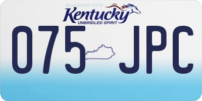 KY license plate 075JPC