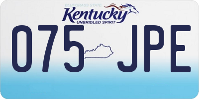 KY license plate 075JPE