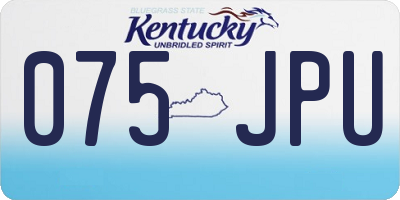 KY license plate 075JPU