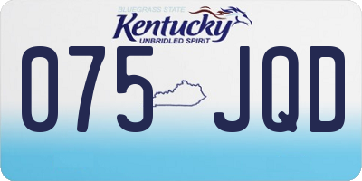 KY license plate 075JQD