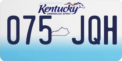 KY license plate 075JQH