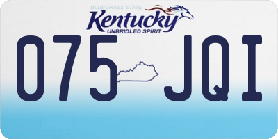KY license plate 075JQI