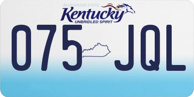 KY license plate 075JQL