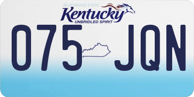 KY license plate 075JQN