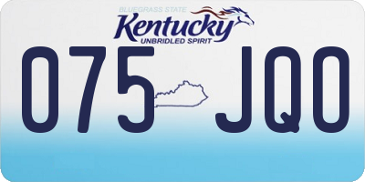 KY license plate 075JQO