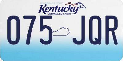 KY license plate 075JQR