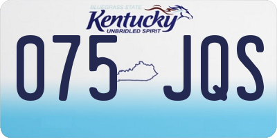 KY license plate 075JQS