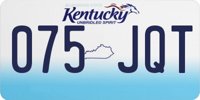 KY license plate 075JQT