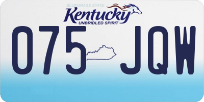 KY license plate 075JQW