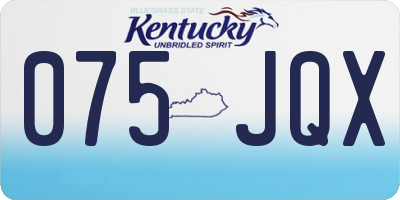KY license plate 075JQX