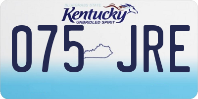 KY license plate 075JRE