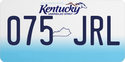 KY license plate 075JRL