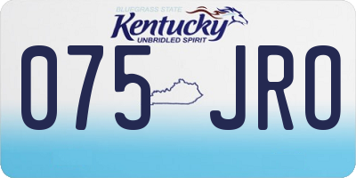 KY license plate 075JRO