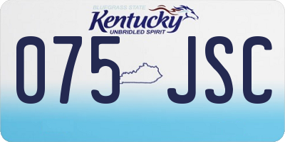 KY license plate 075JSC