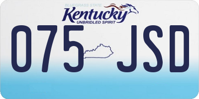 KY license plate 075JSD