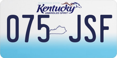 KY license plate 075JSF