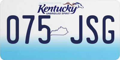 KY license plate 075JSG
