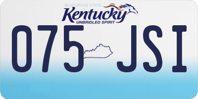 KY license plate 075JSI