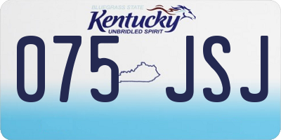 KY license plate 075JSJ