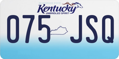 KY license plate 075JSQ