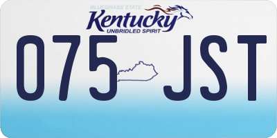 KY license plate 075JST
