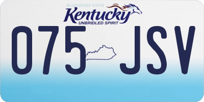 KY license plate 075JSV