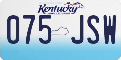 KY license plate 075JSW