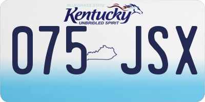 KY license plate 075JSX