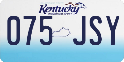 KY license plate 075JSY