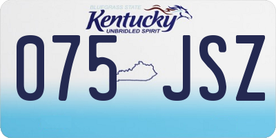 KY license plate 075JSZ