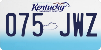 KY license plate 075JWZ
