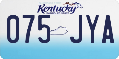 KY license plate 075JYA