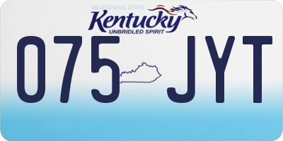 KY license plate 075JYT