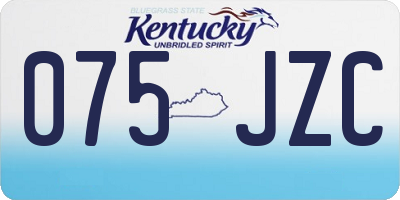 KY license plate 075JZC