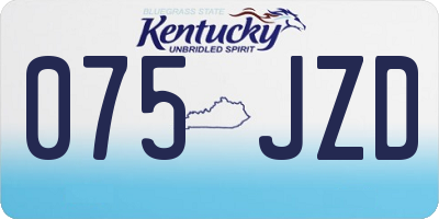 KY license plate 075JZD