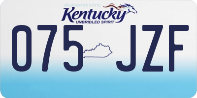 KY license plate 075JZF