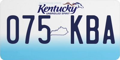 KY license plate 075KBA
